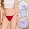 4Pcs/Set Women's Seamless Thong Underwear Thin Strap Low Rise Soft Comfortable Invisible No Show Panties Multi Color Set