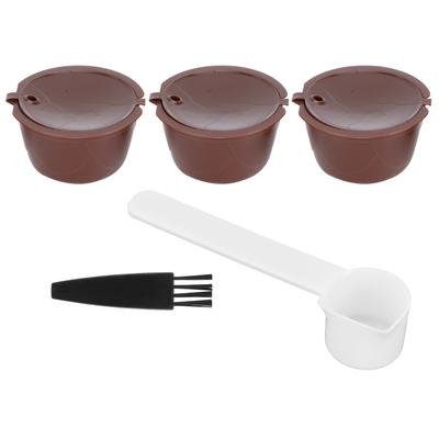 Capsule de Cafea Reutilizabile Reîncărcabile Kit Filtru Ceașcă de Cafea Potrivit pentru Aparat DOLCE GUSTO(Cafea 3 Capsule1 Lingură 1 Perie)