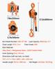 Manual Lever Chain Hoist, 3T 3000KG Capacity Heavy Duty Come Along, 3M Lift G80 Alloy Steel Chain With Dual Pawl Mechanical Brake, 360° Rotating