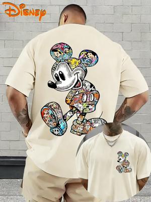 Disney Letní tričko Pánské a Dámské Kreslený Potisk Oversized Rodič Dítě Top Módní Ležérní Bavlna Domácí Sportovní Street