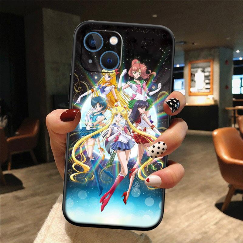 TR34 S-Sailors Art M-Moon Shell Phone Case for Samsung Galaxy S20 S21 S22 Ultra FE Plus A21S A22 A24 A25 A26 A30 A30S A31