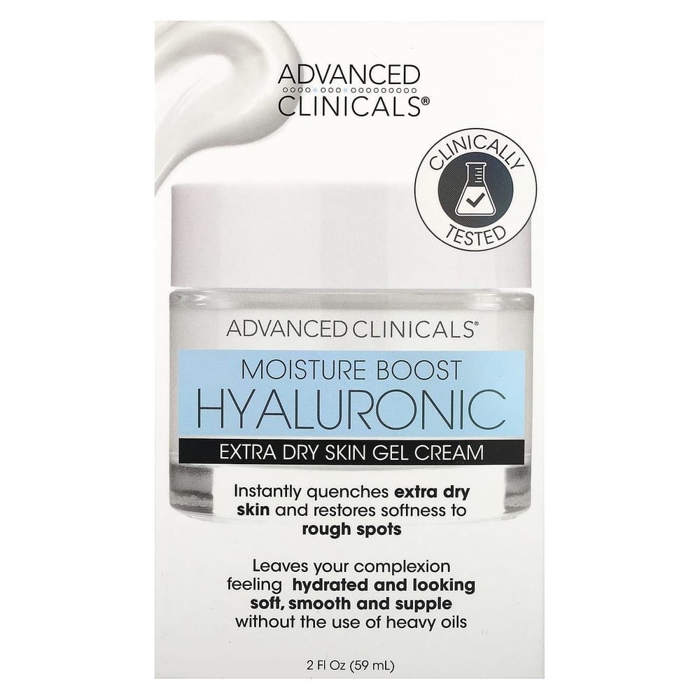 Advanced Clinicals Moisture Boost Hyaluron Extra Dry Skin Gel-Creme, 2 fl. Unze (59ml)