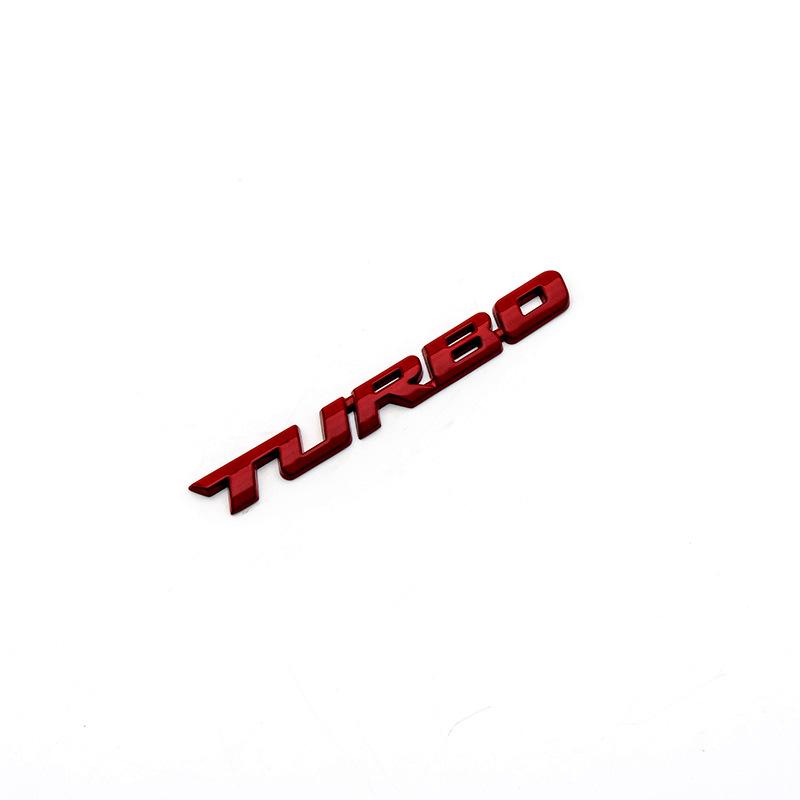 Turbo 3D Stereo Trunk Emblem Car Sticker красный