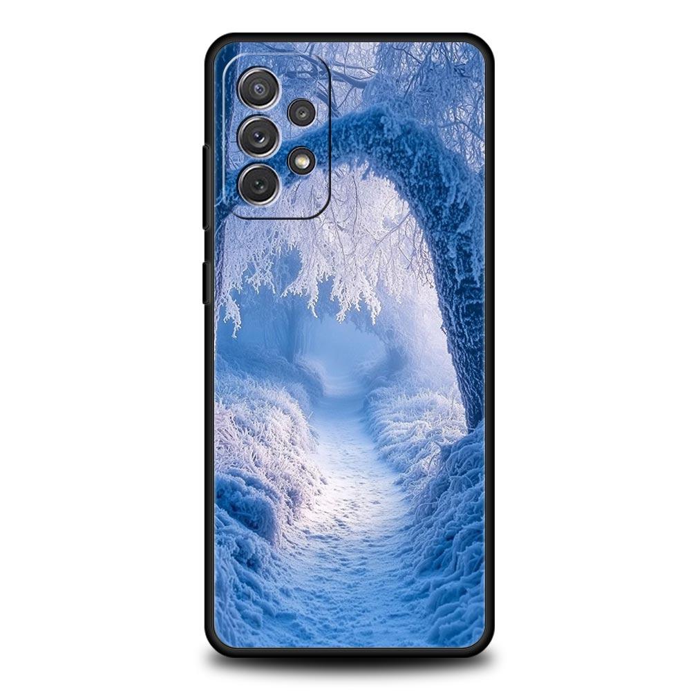 Landscape Winter Light Snow Phone Case For Samsung A15 A13 A51 A71 A41 A31 A21S A03S A05 A35 A55 A23 A25 A33 A53 A73 5G Cover