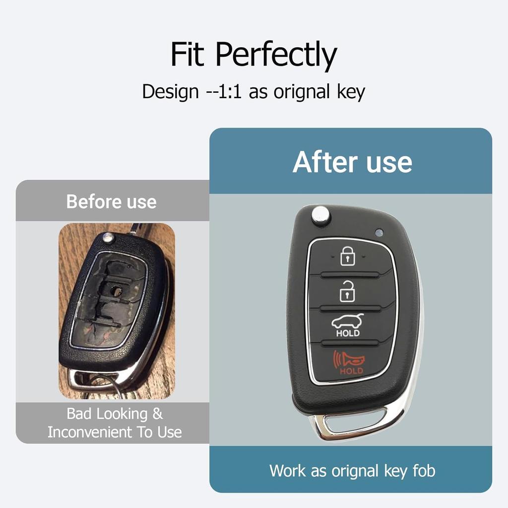 Replacement Key Fob Case fit for Hyundai Sonata Santa Fe Flip Key Remote Control Key Fob Shell