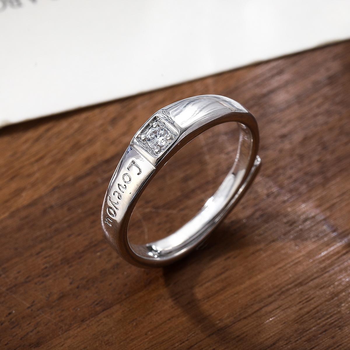 Personalized Women S Ring, Water Drop Diamond Inlaid, Fashionable Niche Design Ring, Simple Light Luxury Retro Adjustable opening