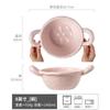 Solid Color Handmade Binaural Bowl Anti-Scalding Hand Japanese Irregular Bowl Ceramic Vegetable Bowl Soup Bowl Salad Bowl Household Tableware