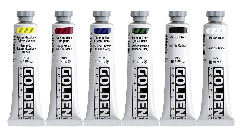 Golden Acrylic Heavy Body 59ml 0976 Essential 6 Color Set 13100976