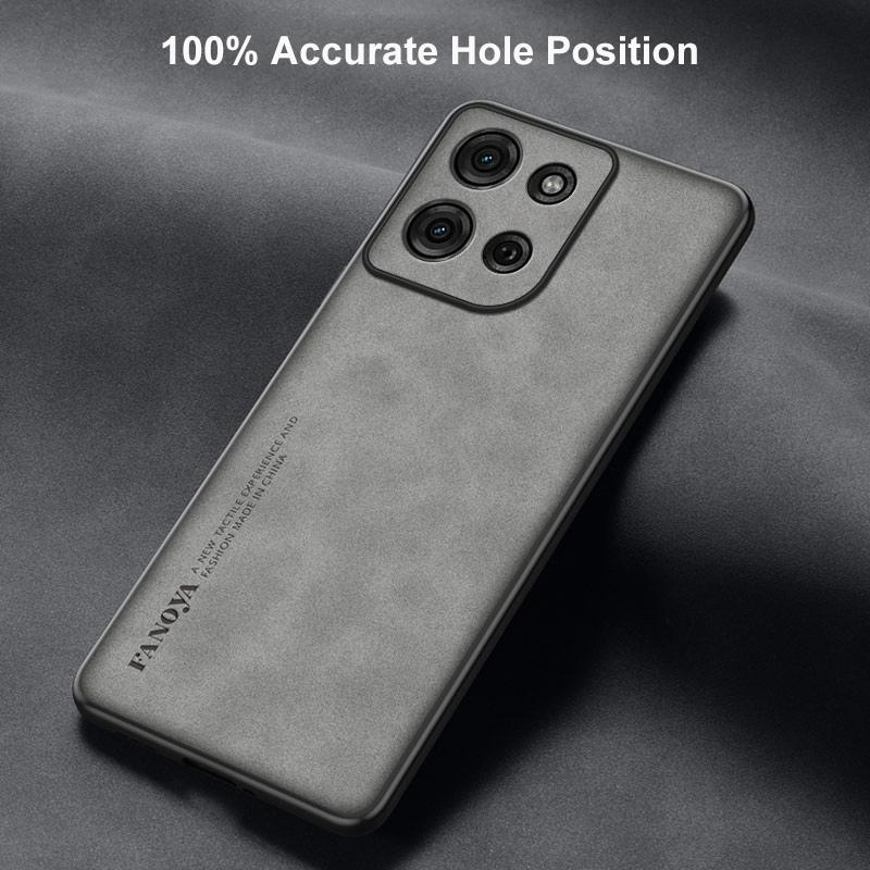 For Motorola Moto G15 Case Luxury PU Leather Phone Case For Motorola G15 Back Cover Shockproof Silicone Matte Full Protection