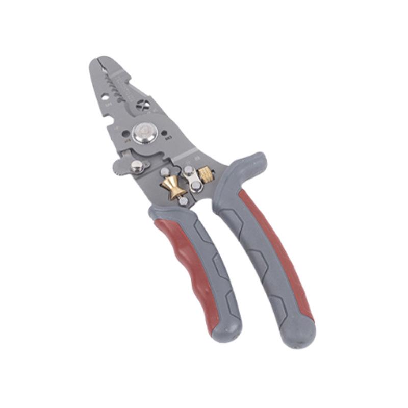 Adjustable Multifunctional Wire Stripper & Cutter with Crimping Pliers and Bent Handle