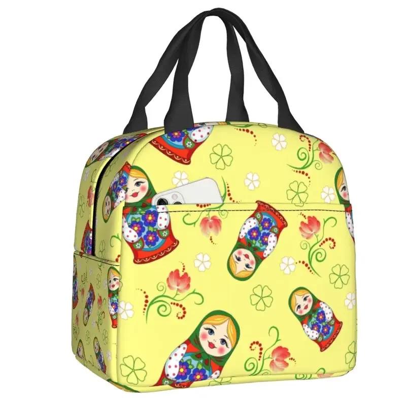 Russia Matryoshka Doll Lunch Box Women Cooler Thermal Food Insulated  Bag School Children Student Resuable Picnic Tote Bags