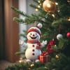 Snowman Christmas Tree Pendant Cartoon Snowman Pendants with Lanyard Mini Christmas Decor Decorative for Window Fireplace