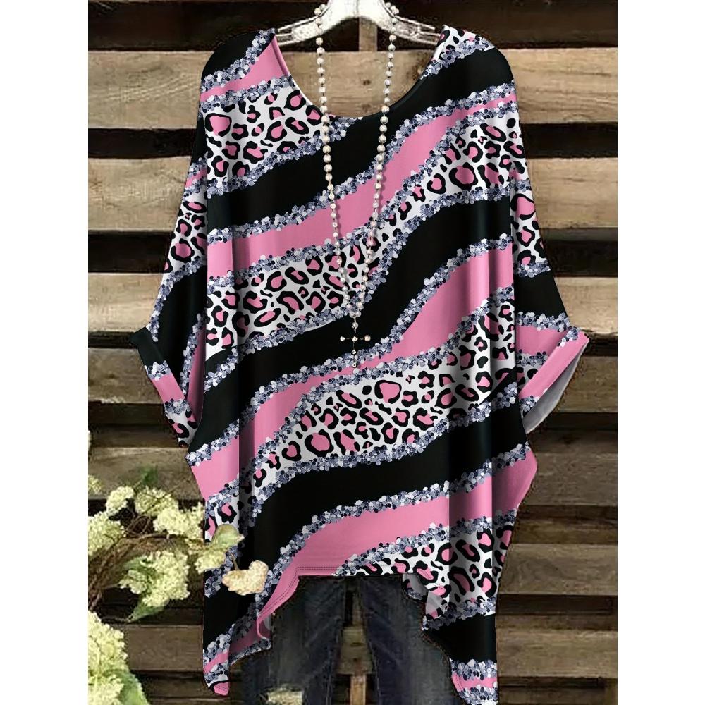 

Women s T-Shirt Black and White Splatter Print Gradient Tee Pattern Irregular Hem O-Neck Casual Short Sleeve Loose Woman Clothes 5XL