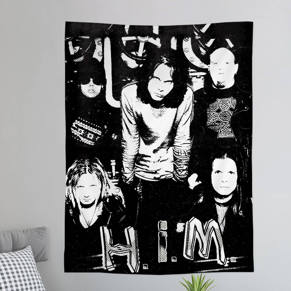 Rock HhIM Band Anime Cartoon Tapestry Art Science Fiction Room Home Decor Wall Hanging Home Decor