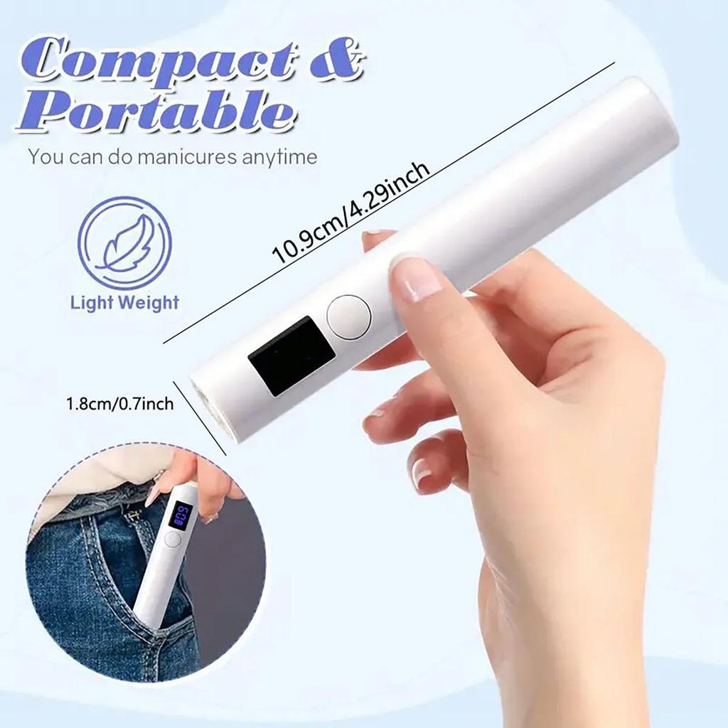 Mini Nail Lamp, Compact Nail Curing Light,GlitterGelLEDNailDryer,USBManicureDryerforSalonandHomeUse,QuickCuring for DIY