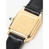 Demi-Luxe BEAMS Square Embossed Leather Watch II for Women, Black X Gold, One Size