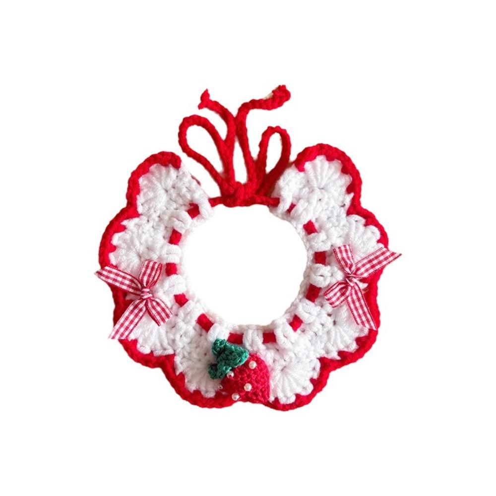 Sweet Flower Pet Scarf Bib Adjustable Cat Woven Bib Cute Pet Cat Necklaces  Photo Shoots