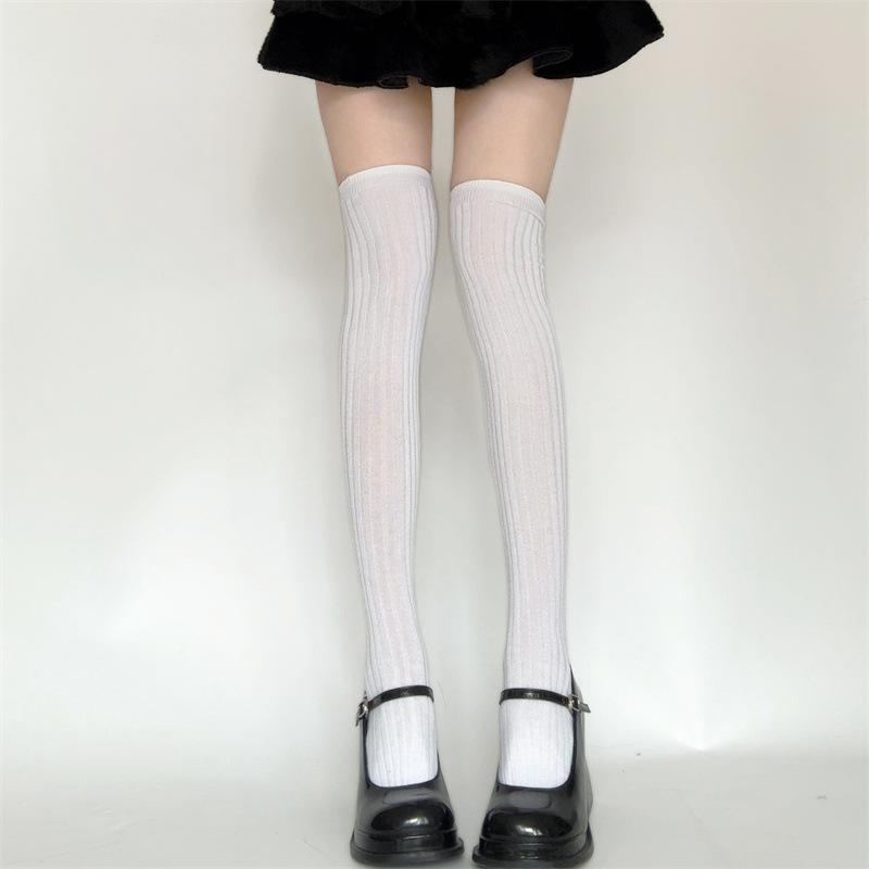 Solid Color Knee Socks, Girls Junior High School Bottom Socks, Lolita Skirt Jk Pleated Skirt Stockings