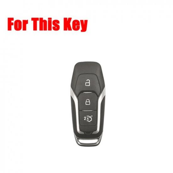 Zinc Alloy Leather Car Key Fob Case Cover For Ford Mustang F-150 Explorer Mondeo