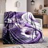 1Pc Purple Floral Abstract Blanket Soft And Comfortable Casual Warm Camping Travel Christmas Halloween Xmas Gift M928576