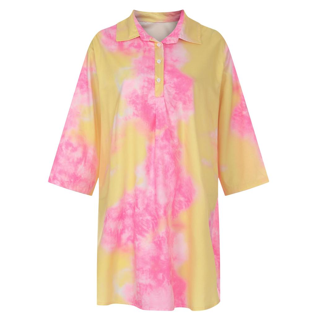Women Beach Cover Up Shirt Dress Lightweight Swimwear Cover Up for Bikini Beachwear Long Sleeve Casual Summer Tunic Dress