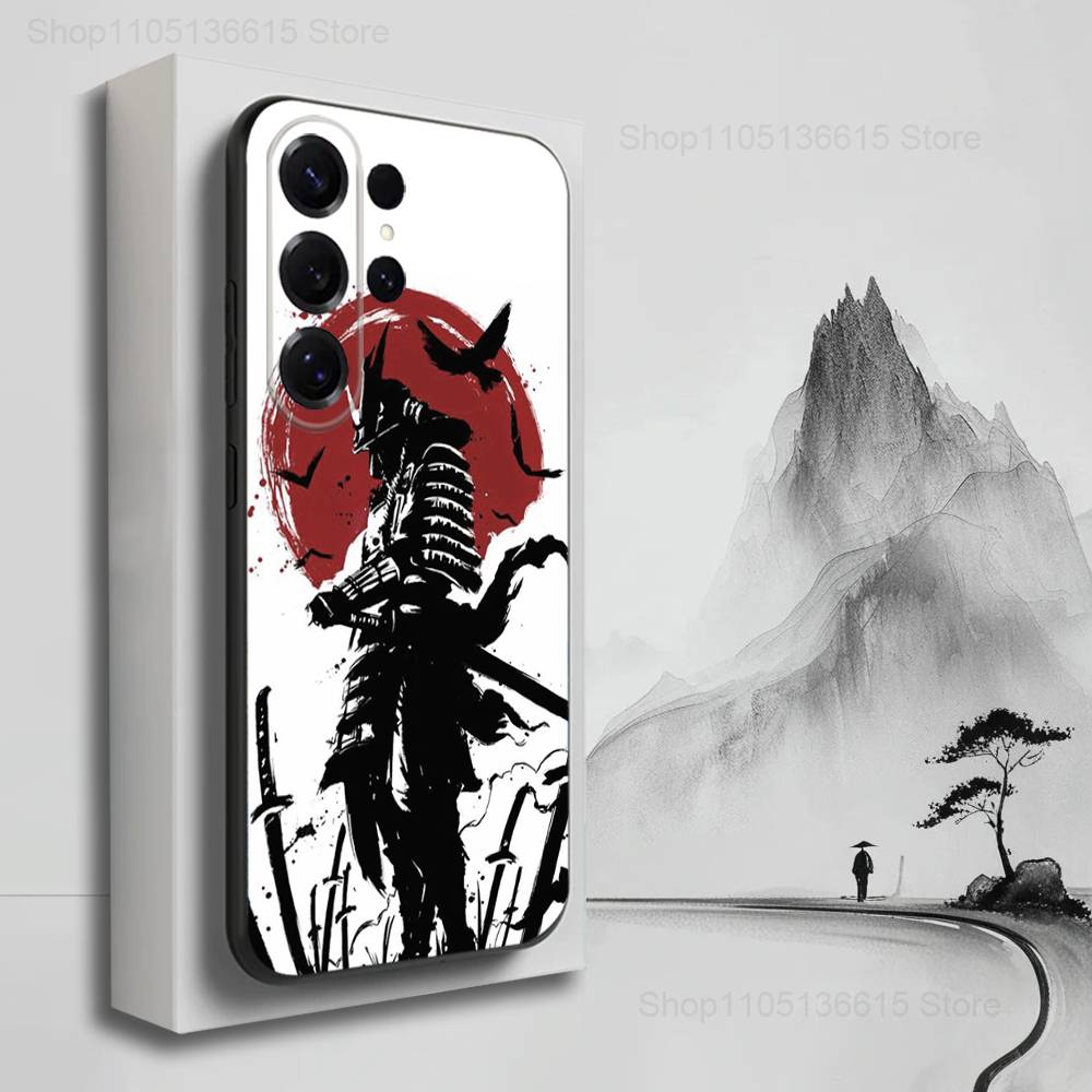 Samurai Art Bushido Case For Samsung S21,S9,S22,S25,S20,S10,Plus,Ultra,S24,S23,FE,Lite,Soft Silicone Black