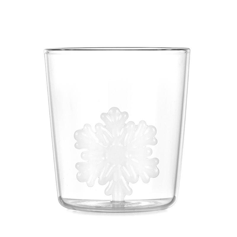 Unique Christmas Glass Mug Elegant 3D Christmas Glasswares Wreath Designs Cup for Holiday Celebration