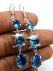 Blue Topaz Gemstone Ethnic Handmade Drop Dengle Earring Jewelry ER 306