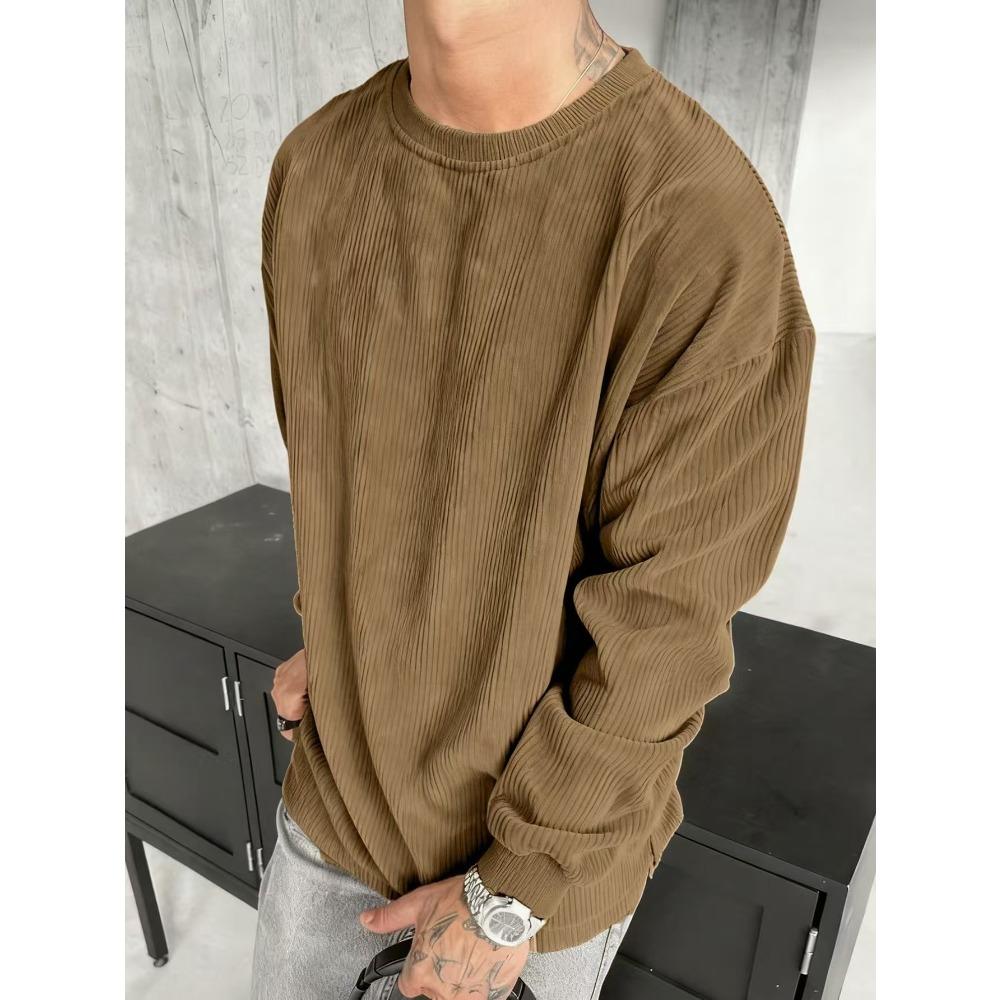 Новое худи с круглым вырезом, с длинными рукавами, с цифровой печатью, повседневный модный тренд, мужская коллекция XXL коричневый