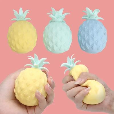 1 Pcs Funny Decompression Vent Pineapple Squeeze Ball Gift Squishy Squeeze Stress Reliever Fidget Sensory Toys Simulation Fruit Food