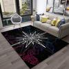 Nautical Compass World Map Area Rug Neon Compass Print Non-Slip Floor Carpet Adventure Travel Themed Mat for Living Room Bedroom