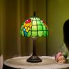 Green Bird Style Parrot Lamp Stained Glass Lamp 8 Inch Stained Glass Table Lamp for Home Office Decoration