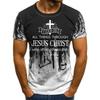 Unisexs Tshirt 3D Cross Graphic Oneck Vintage Casual Tops Printed Unisex Clothing Ropa Hombre Short Sleeve Oversized T Shirts Tees