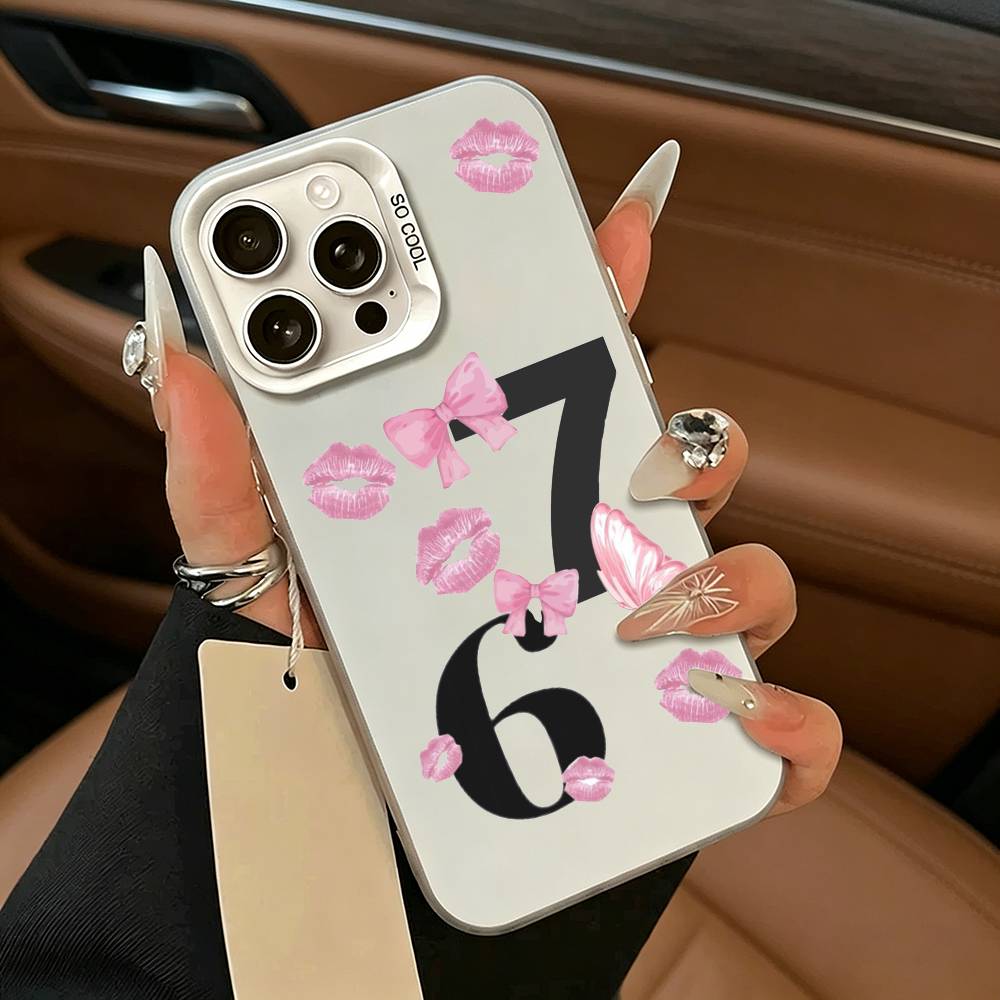 SS Fashion Six Seven 67 Phone Case For IPhone 17 Air 16 15 14 13 12 11 Pro Max White  Silver  Hard Cover