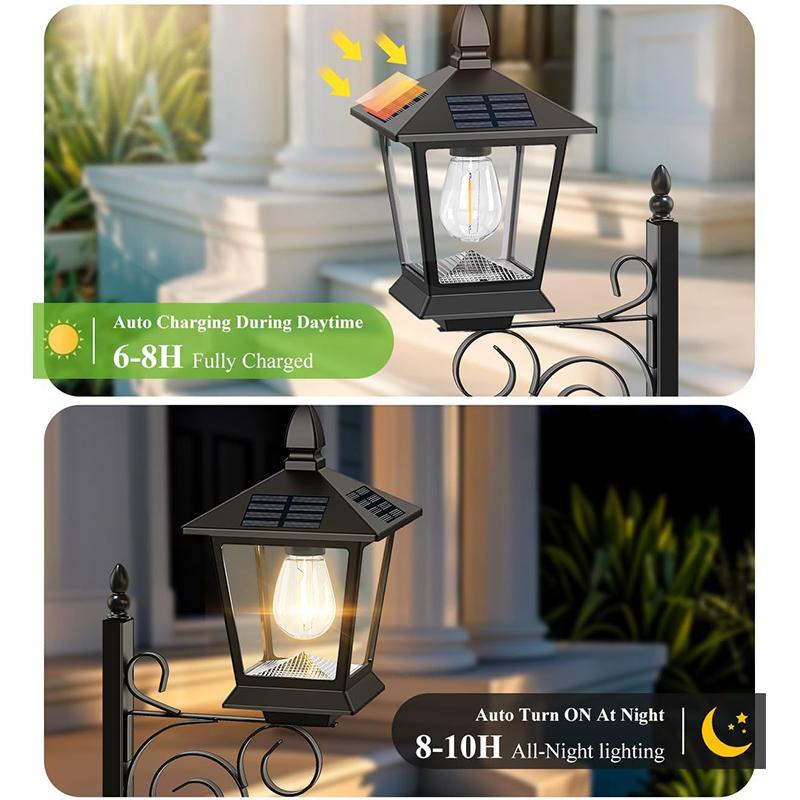 2in1 Solar Light Planter Garden Decor Solar Light with Planter Box Solar Planter Lights Outdoor Flower Lamp for Garden Decor