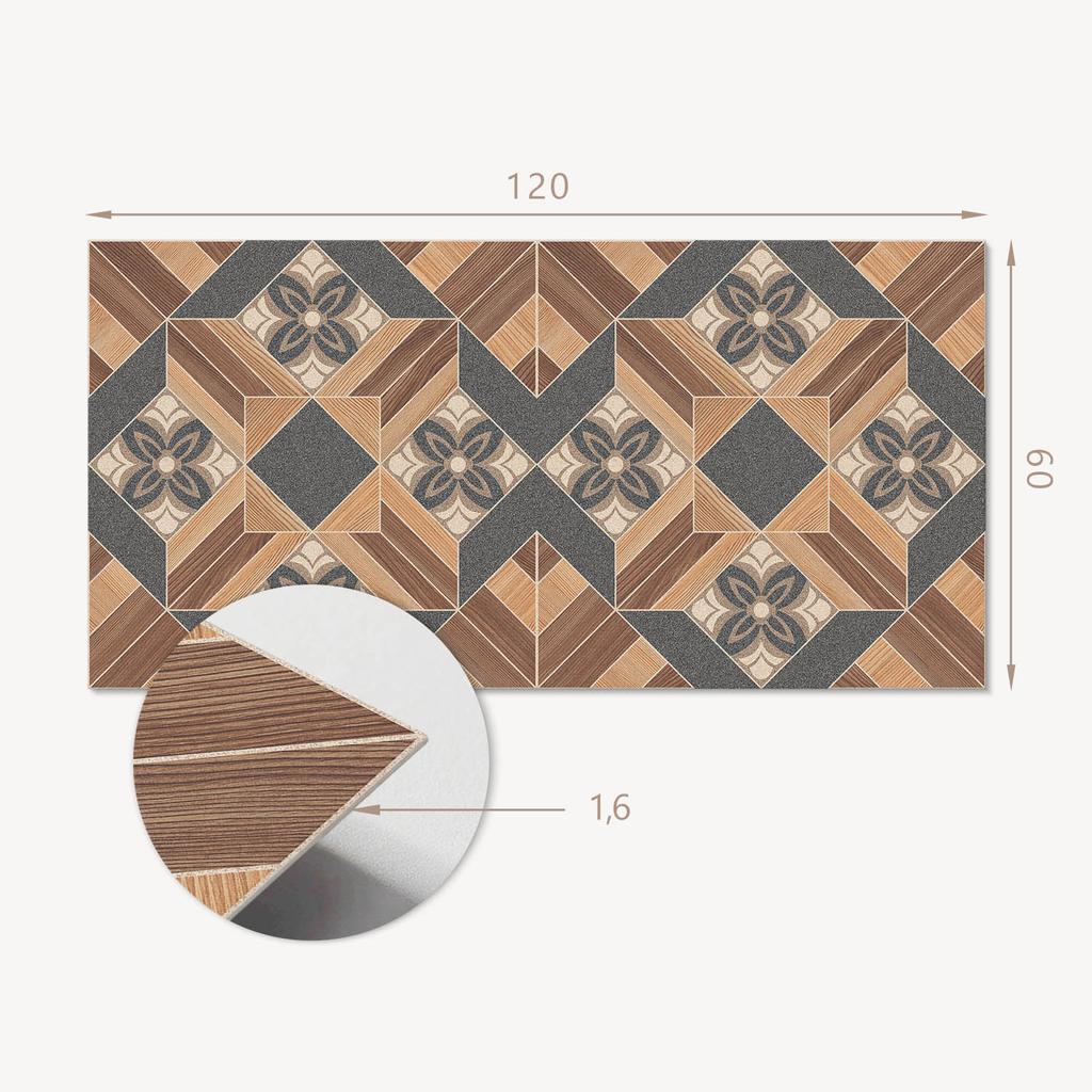 Samoprzylepny Winylowy Panel Z Nadrukiem Dekoracyjnym 120X60 Cm Wzór Z Kwiatowymi Motywami