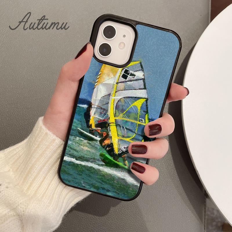 Extreme Sports Windsurf Sailing Phone Case for iPhone 17 Air 15 16 11 12 13 14 Pro Max Plus coque Fundas Shell