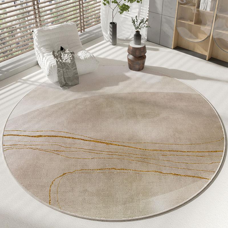 Wabi-sabi Style Round Carpet Thickened Computer Chair Anti-slip Mat Simple Carpets for Living Room Fluffy Soft Bedroom Decor Rug