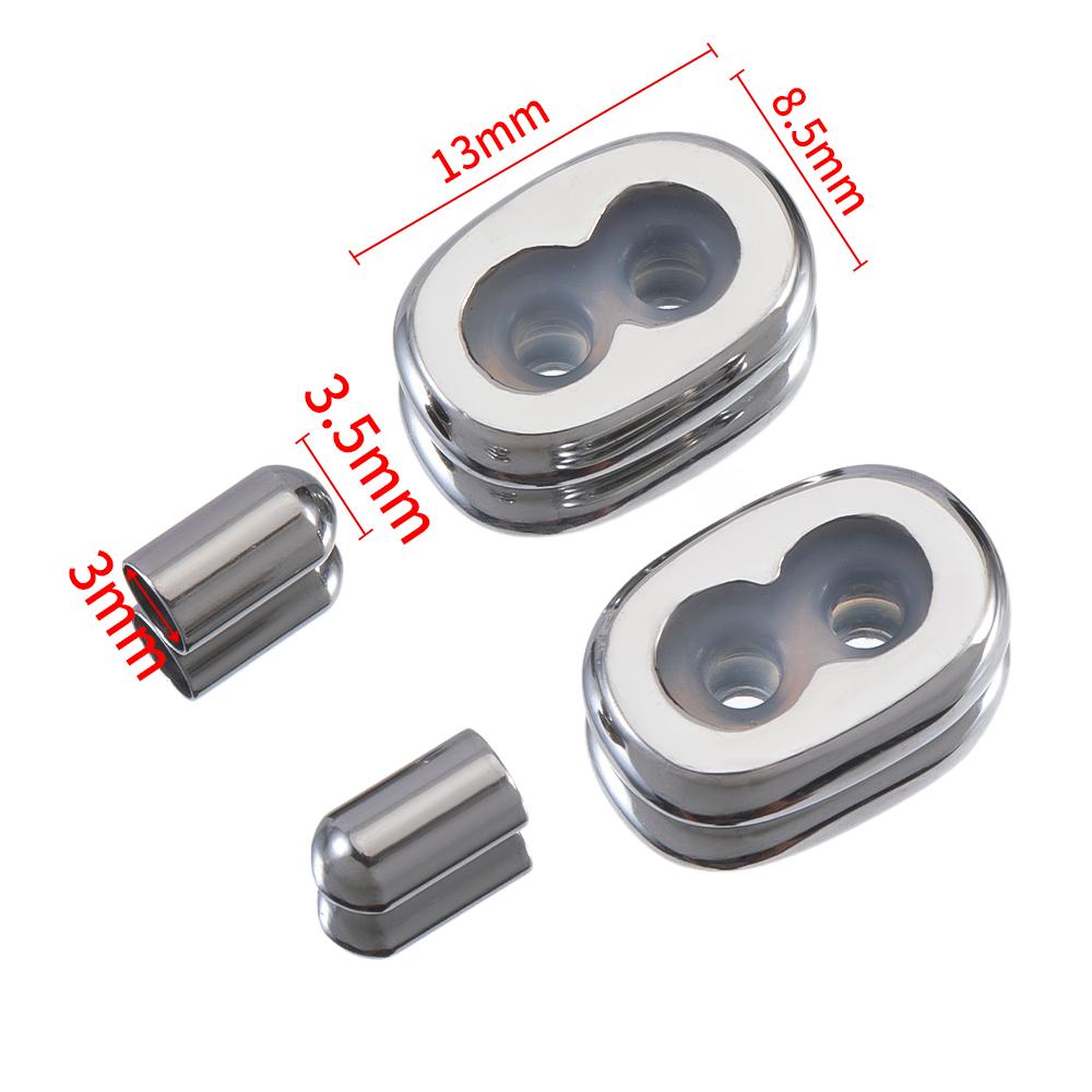 10sets Stainless Steel Stopper Spacer Beads Non-slip Silicone Ring Double Hole Adjustment End Caps DIY Bracelets Jewelry Making