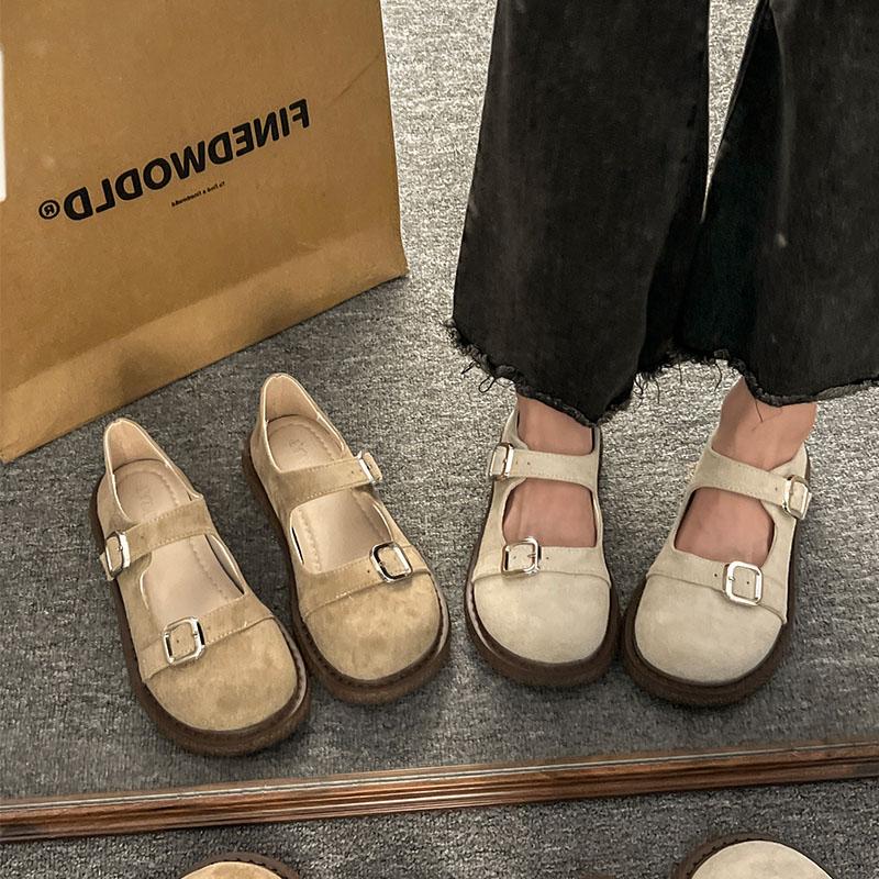 Fashion Shallow Mouth Round Toe Retro Woman Shoes Female Footwear Clogs Platform Dress Summer Creepers New Mary Janes Shoes Woman Flats