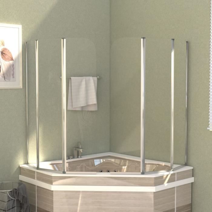 VidaXL Bath Enclosure 2 Pcs 104x130 Cm Tempered Glass Transparent