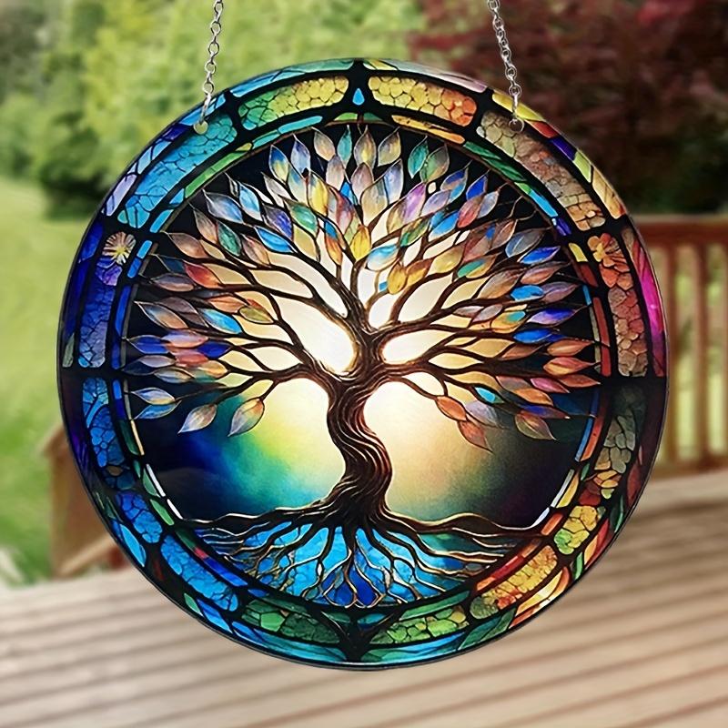 Tree of Life Hanging Decoration Hanging Pendant Wind Chime Suncatcher Home Window Ornament Garden Decor Car Interior Decoration