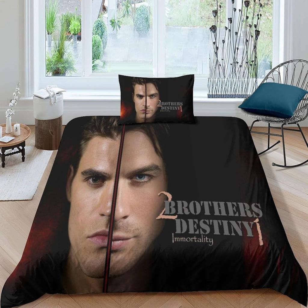 The Vampire Diaries Bedding Sets Exquisite Bed Supplies Set Horror TV Anime Bed Comforter Set Bedding Set Birthday Gift