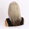 Synthetic Hair Wigs Short Bob Wig Bangs White Women Mixed Brown Straight Natural Mommy Wig Old Lady Costume Female Daily