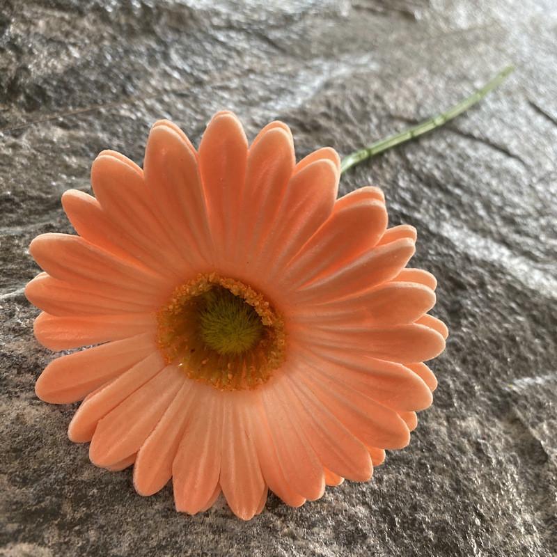 Pu Gerbera Daisy Artificial Flower For Wedding Decor Home Styling Soft Rubber Material