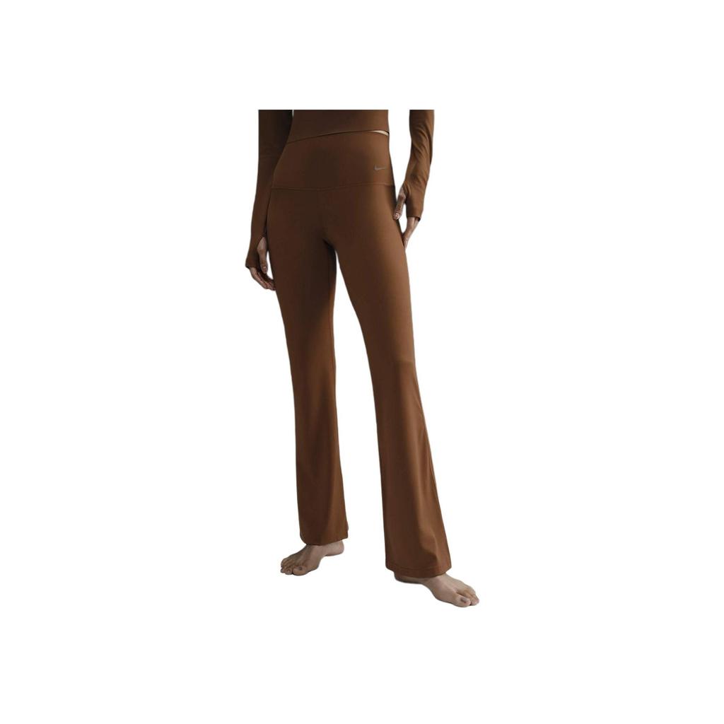Nike Zenvy Air Series Dri-Fit High Waist Solid Color Casual Sports Pants Women Pants Light-British-Brown Black FV7922-281