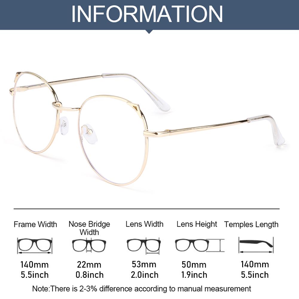 Metal Cat Eye Anti-Blue Light Glasses Women Brand Designer Oversized Round Optical Computer Gaming Eyeglasses Fashion Eyewear