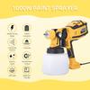 Paint Sprayer: 1000W Electric HVLP Spray Paint Gun with Cleaning & Blowing Joints - 1400ML Container - 6 Nozzles and 3 Patterns - LED Light -