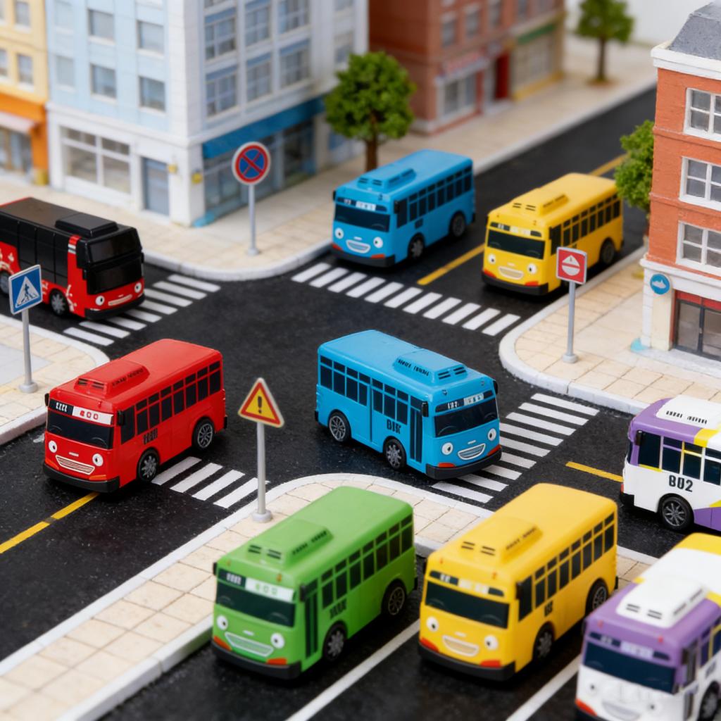 Nová 4 barvy malý autobus oyuncak araba auto mini plastový s natahovacím mechanismem Tayo Gani Lani Rogi model autobusu pro děti Vánoční dárek