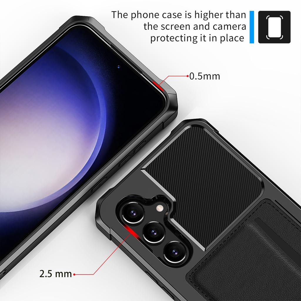 For Samsung Galaxy S25 FE Case Card Slot Leather + TPU Defender Phone Cover